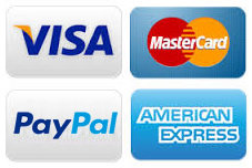 We accept VISA, Mastercard, AmericanExpress and PayPal
